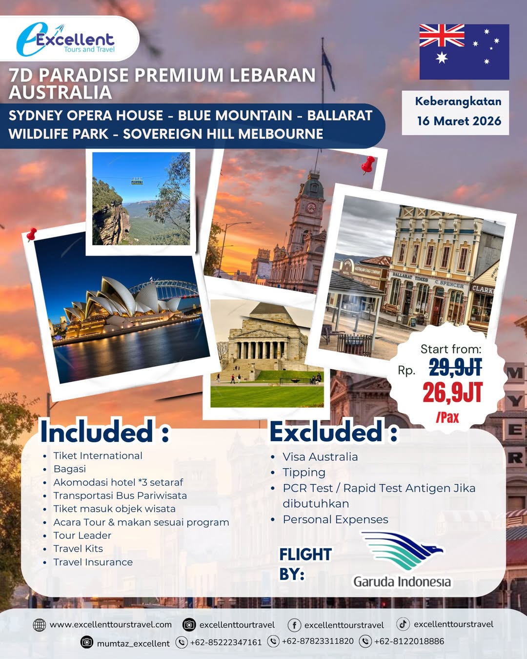 ✨ 7D Paradise Premium Lebaran Australia ✨Nikmati liburan Lebaran paling berkesan dengan menjelaj